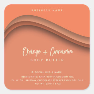Elegante oranje cosmetica vierkante sticker