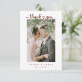 Elegante Oranje Flower Lijst bruiloft Bedankkaart (Staand voorkant)