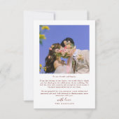 Elegante Oranje Flower Lijst bruiloft Bedankkaart (Achterkant)