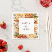 Elegante Oranje Flower Lijst bruiloft partij Servet (Insitu)