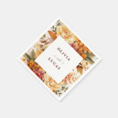 Elegante Oranje Flower Lijst bruiloft partij Servet (Hoek)