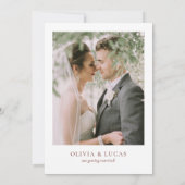 Elegante Oranje Flower Lijst Trouwfoto Save The Date (Achterkant)