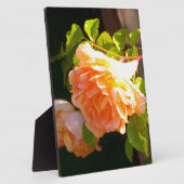 Elegante oranje geel perzik bloemen rozen fotoplaat (Zijkant)