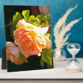 Elegante oranje geel perzik bloemen rozen fotoplaat (Zijkant)