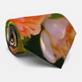 Elegante oranje geel perzik bloemen rozen stropdas (Opgerold)