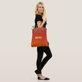 Elegante oranje gele glitters persoonlijke naam tote bag