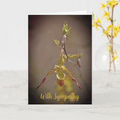 Elegante Oranje gele orchideeënbloem met sympathie Kaart (Gele Bloem)