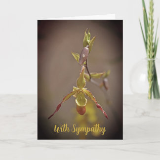 Elegante Oranje gele orchideeënbloem met sympathie Kaart