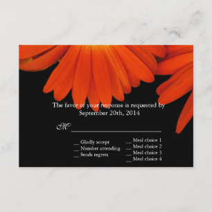 elegante oranje gerbera daisy bloemen RSVP Kaartje