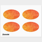 Elegante Oranje glitter Ovale Sticker (Vel)