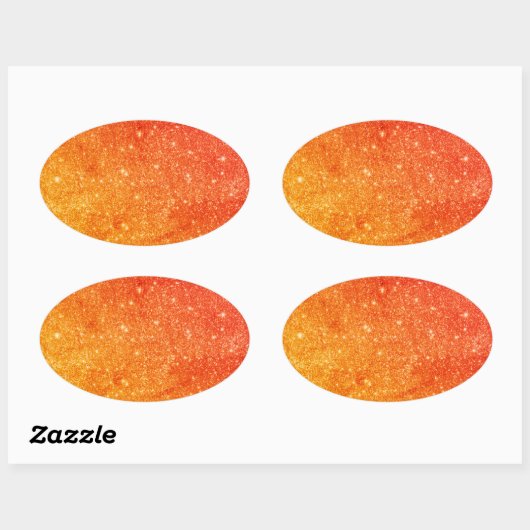 Elegante Oranje glitter Ovale Sticker (Vel)