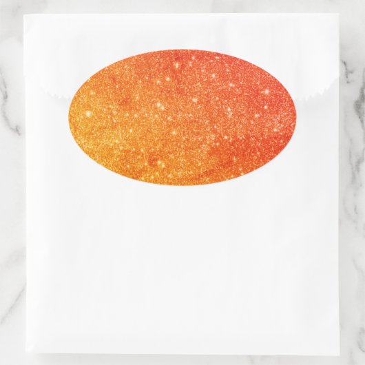 Elegante Oranje glitter Ovale Sticker (Tas)