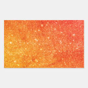 Elegante Oranje glitter Rechthoekige Sticker