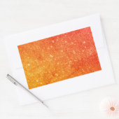Elegante Oranje glitter Rechthoekige Sticker (Envelop)