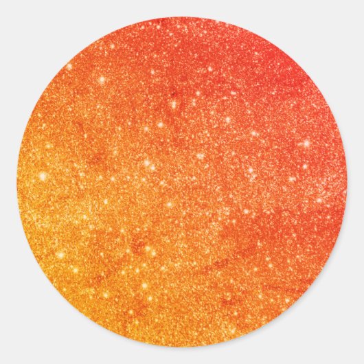 Elegante Oranje glitter Ronde Sticker (Voorkant)