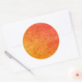Elegante Oranje glitter Ronde Sticker (Envelop)