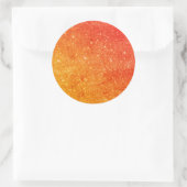 Elegante Oranje glitter Ronde Sticker (Tas)