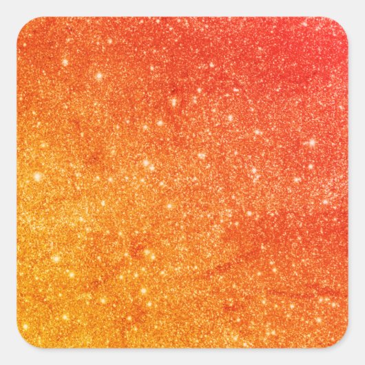 Elegante Oranje glitter Vierkante Sticker (Voorkant)