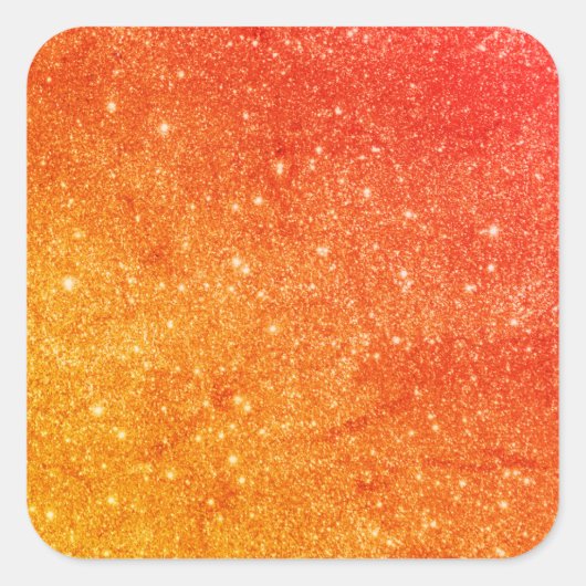 Elegante Oranje glitter Vierkante Sticker (Voorkant)