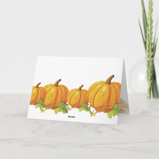 Elegante oranje glittersquash Fijne Thanksgiving  Feestdagen Kaart (Achterkant)