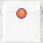 Elegante Oranje Gouden Ganesh/ Indiase God Klassie Ronde Sticker (Tas)