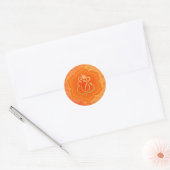 Elegante Oranje Gouden Ganesh/ Indiase God  Ronde Sticker (Envelop)