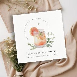 Elegante Oranje Groene Perzik Cocktail Bruiloft Fe Servet
