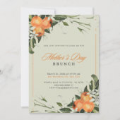 Elegante Oranje & Groene Waterverf Moederdag Kaart (Voorkant)