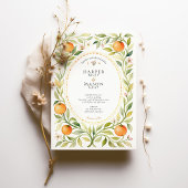 Elegante Oranje Grove Waterverf bruiloft Kaart