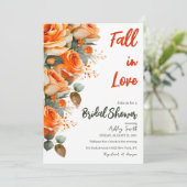 Elegante Oranje Herfst in Love Floral Vrijgezellen Kaart (Staand voorkant)