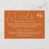 Elegante Oranje Kalligrafie Bruiloft RSVP-kaart Informatiekaartje (Voorkant)