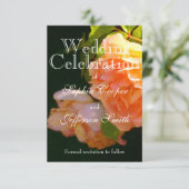 Elegante oranje lichte perzik Rozen Save The Date (Staand voorkant)