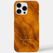Elegante Oranje Marmer Aangepaste Naam Initialen Case-Mate iPhone Case (Achterkant)