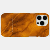 Elegante Oranje Marmer Aangepaste Naam Initialen Case-Mate iPhone Case (Achterkant (horizontaal))