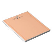 Elegante Oranje Monogram Notitieblok (Schuin)