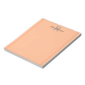 Elegante Oranje Monogram Notitieblok (Linkerzijde)