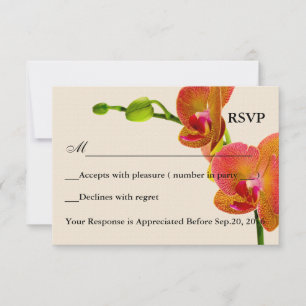 Elegante Oranje Orchideeën Reactie RSVP Kaart