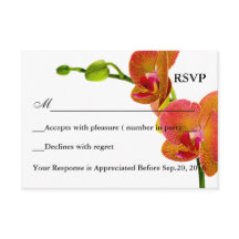 Elegante Oranje Orchideeën Response RSVP Kaart