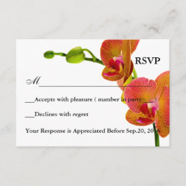 Elegante Oranje Orchideeën Response RSVP Kaart