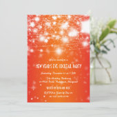 Elegante Oranje oudejaarsfeest stralende sterren Kaart (Staand voorkant)