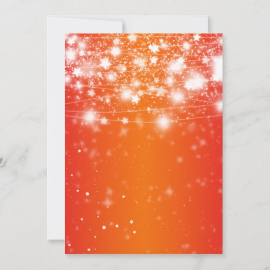 Elegante Oranje oudejaarsfeest stralende sterren Kaart (Achterkant)