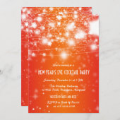 Elegante Oranje oudejaarsfeest stralende sterren Kaart (Voorkant / Achterkant)