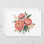 Elegante Oranje Peony Paint Wedding Save the Date Kaart (Achterkant)
