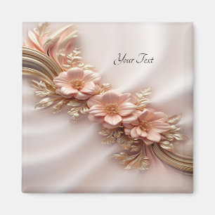 Elegante Oranje Perzik Bloem Magneet