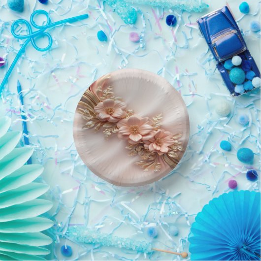 Elegante Oranje perzik bloem Papieren Kommen (Feest)