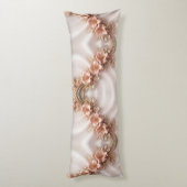 Elegante Oranje Perzik Bloemen Body Kussen (Achterkant (Verticaal))