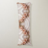 Elegante Oranje Perzik Bloemen Body Kussen (Voorkant Verticaal)