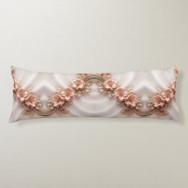 Elegante Oranje Perzik Bloemen Body Kussen