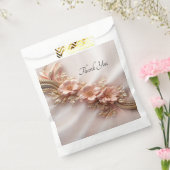 Elegante Oranje Perzik Bloemen Favoriet Tas Bedankzakje (Gezegeld)