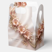 Elegante Oranje Perzik Bloemen Favoriete Doos Bedankdoosjes (Geopend)